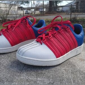 K-Swiss Red and White Men's Sneakers